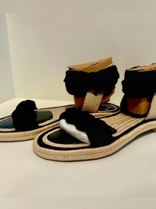 Vince Camuto Shoes - Vince Camuto Black Braided Ankle-Strap Espadrille Sandals